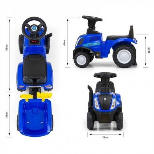 Tracteur Milly Mally New Holland T7 Traktor Bleu
