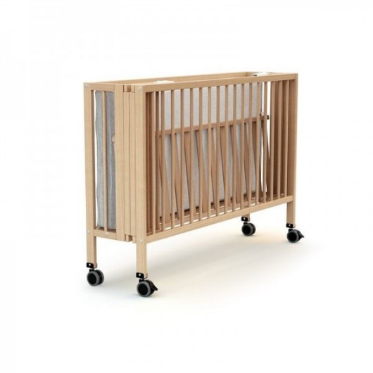 Lit bébé pliant AT4 Confort Hêtre verni 60 x 120