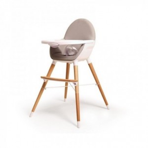 Chaise haute Webaby Blanc et Gris