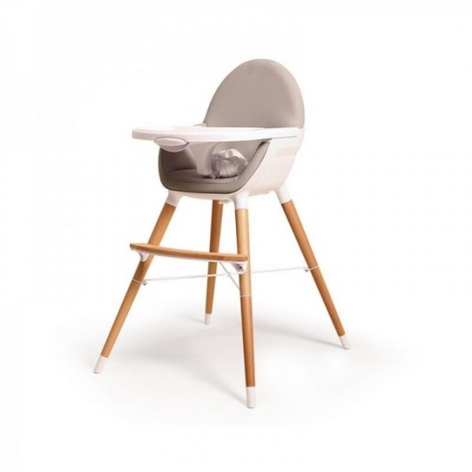Chaise haute Webaby Blanc et Gris