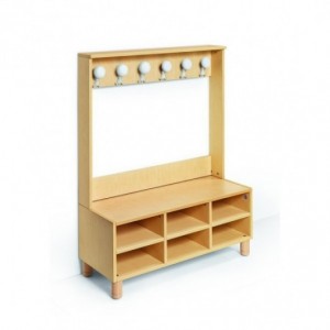 Banc vestiaire 6 casiers bas