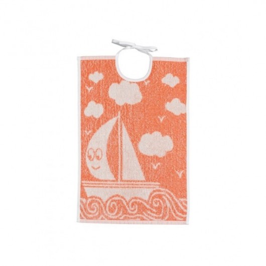 Bavoir à lacettes - 35 x 50 cm - bateau