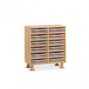 Meuble hauteur 87 cm avec 12 cases avec bacs
