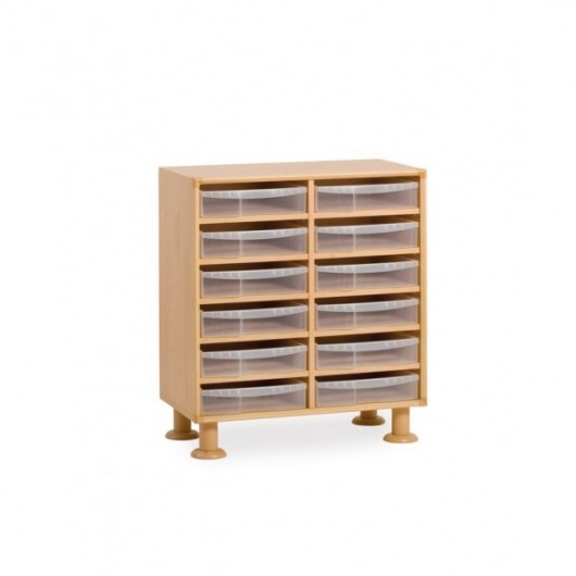 Meuble hauteur 87 cm avec 12 cases avec bacs