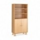 Armoire hauteur 162 cm - Coloris Hetre -  2 étagères et 2 portes