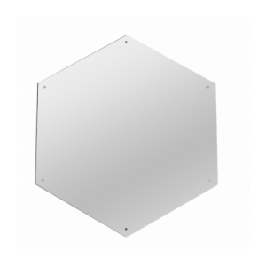 Miroir hexagone argenté