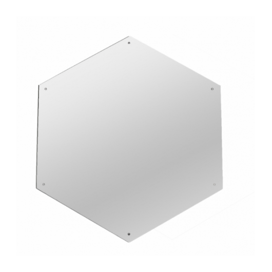 Miroir hexagone argenté