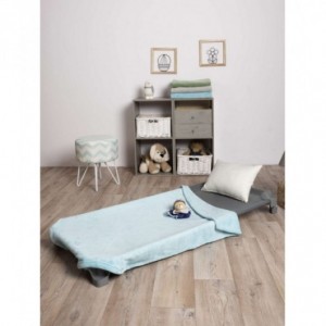 COUVERTURE MICROFIBRES COUCHETTE 75 X 115 cm - Bleu lagon