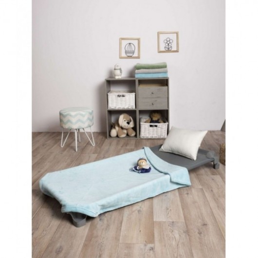 COUVERTURE MICROFIBRES COUCHETTE 75 X 115 cm - Bleu lagon