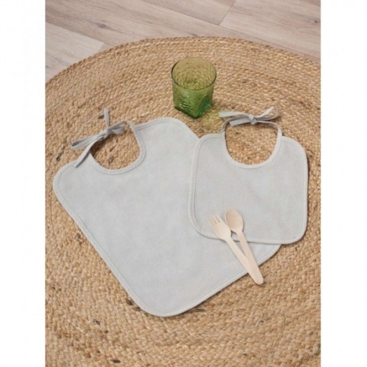 BAVOIR IMPERMEABLE LACETTES 22 X 25 cm - Gris