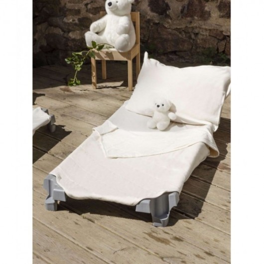 COMBI DRAP COUCHETTE BIO JERSEY 55 x 130 cm - Naturel