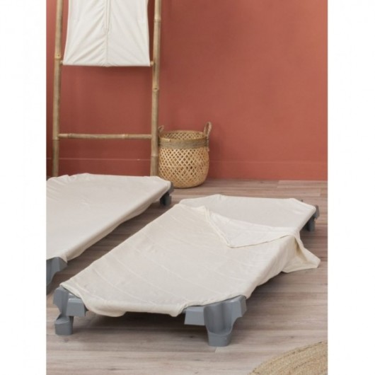 COMBI DRAP COUCHETTE BIO JERSEY 55 x 130 cm - Naturel