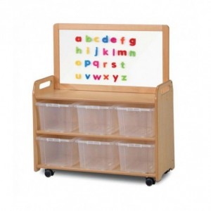 UNITÉ MOBILE DE RANGEMENT MI-HAUTEUR AVEC TABLEAU MAGNÉTIQUE + 6 BACS