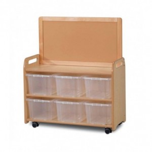 UNITÉ MOBILE DE RANGEMENT MI-HAUTEUR AVEC AFFICHAGE + 6 BACS