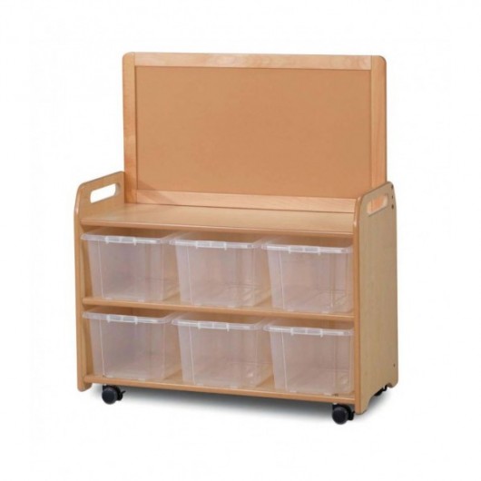 UNITÉ MOBILE DE RANGEMENT MI-HAUTEUR AVEC AFFICHAGE + 6 BACS