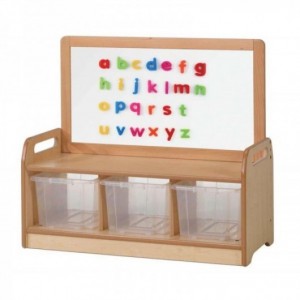 UNITÉ DE RANGEMENT BASSE AVEC TABLEAU MAGNÉTIQUE + 3 BACS