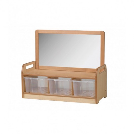 UNITÉ DE RANGEMENT BASSE AVEC MIROIR + 3 BACS