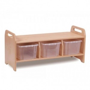 BANC DE RANGEMENT (LARGE) AVEC 3 BACS TRANSPARENTS