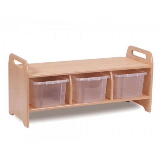 BANC DE RANGEMENT (LARGE) AVEC 3 BACS TRANSPARENTS