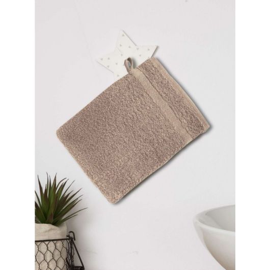 LOT DE 12 Gants de toilette 15 x 20 cm Taupe