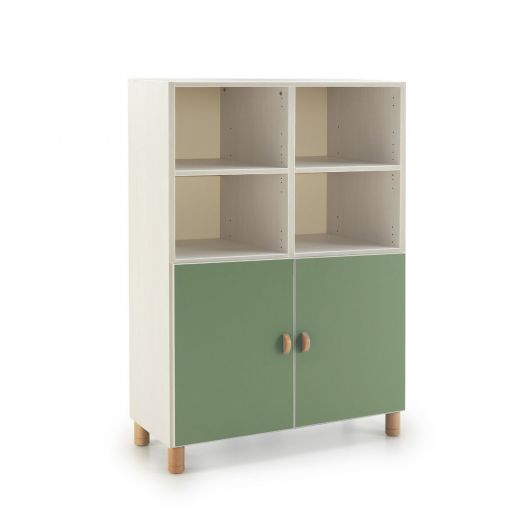 Meuble 4 compartiments ouverts - 2 portes - L104 x H148 cm