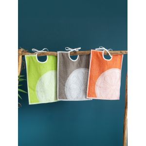 LOT DE 12 Bavoirs à lacettes - 30 x 40 cm - Agrume