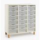 Meuble 18 bacs H114 cm - Mélèze