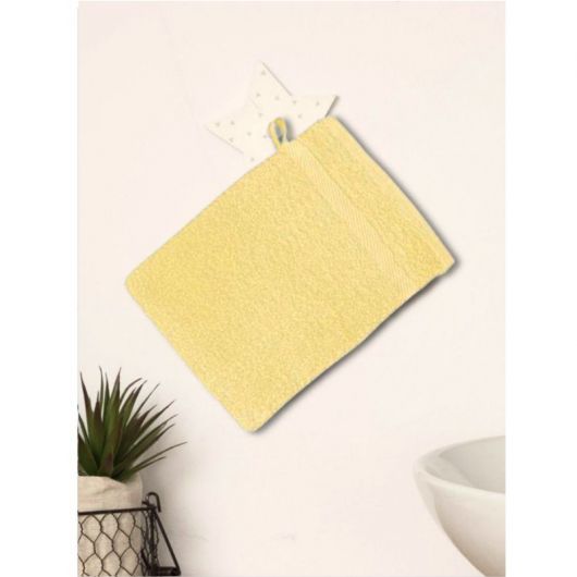 LOT DE 12 Gants de toilette 15 x 20 cm Jaune