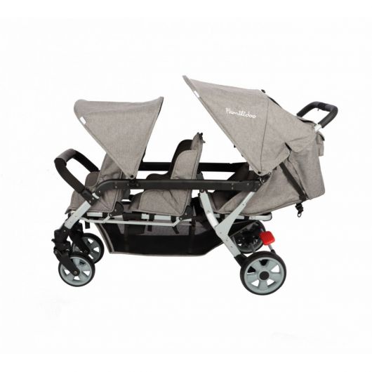 Poussette triple Familidoo Lidoo H3E + Ergondrive Full Grey