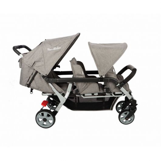 Poussette triple Familidoo Lidoo H3E + Ergondrive Full Grey