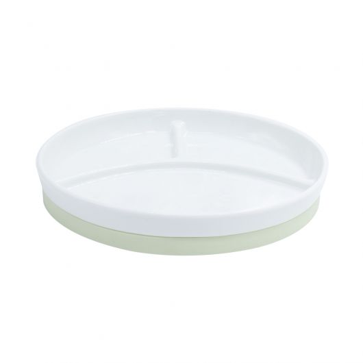 LOT DE 10 ASSIETTES 3 COMPARTIMENTS ANTIDERAPANTE - PORCELAINE DURABLE