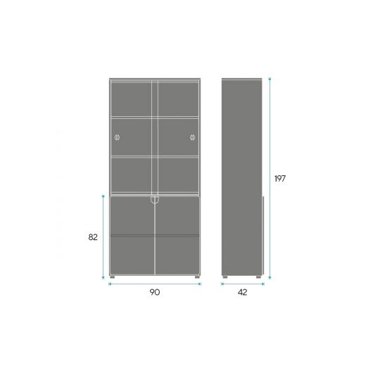 Meuble haut / Vitrine - DOT 197v - graphite