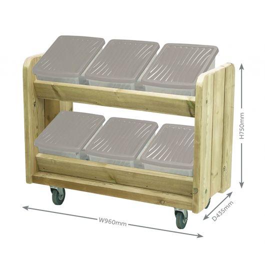 MEUBLE MOBILE AVEC 6 BACS DE RANGEMENT INCLINÉS 