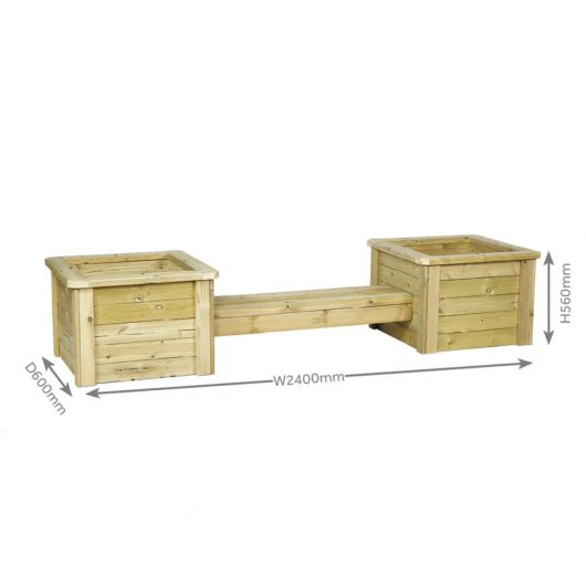 ENSEMBLE JARDINIÈRES ET BANC