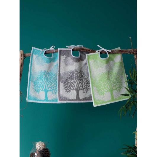 LOT DE 12 Bavoirs à lacettes - 35 x 50 cm - Arbre