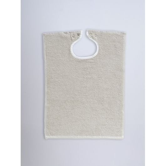 LOT DE 10 Bavoirs à pressions - 37 x 50 cm - Gris perle