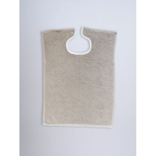 LOT DE 10 Bavoirs à pressions - 37 x 50 cm - Taupe