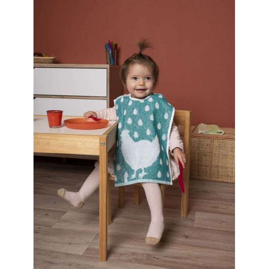 LOT DE 12 Bavoirs collerette - 30 x 40 cm - Poule