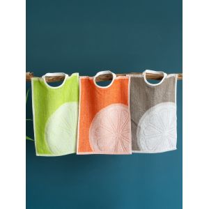 LOT DE 12 Bavoirs collerette - 30 x 40 cm - Agrume