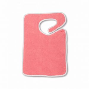 LOT DE 6 Bavoirs oreilles de lapin - 35 x 50 cm - Corail