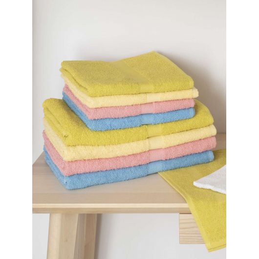 LOT DE 6 Serviettes éponge coton 400g/m² - 50 x 100 - Olive