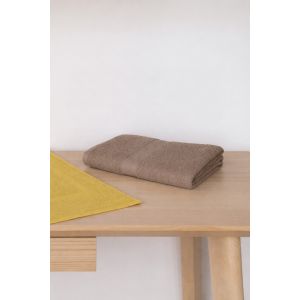 LOT DE 6 Serviettes éponge coton 400g/m² - 50 x 100 - Taupe