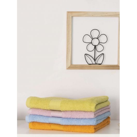 LOT DE 6 Serviettes éponge chlorable 400g/m² - 50 x 100 - Mandarine