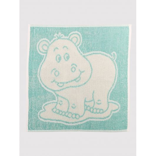 LOT DE 5 carrés éponge fantaisie 48 X 48 cm - Lagon/Ecru