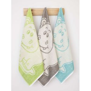 LOT DE 5 carrés éponge fantaisie 48 X 48 cm - Taupe/Ecru