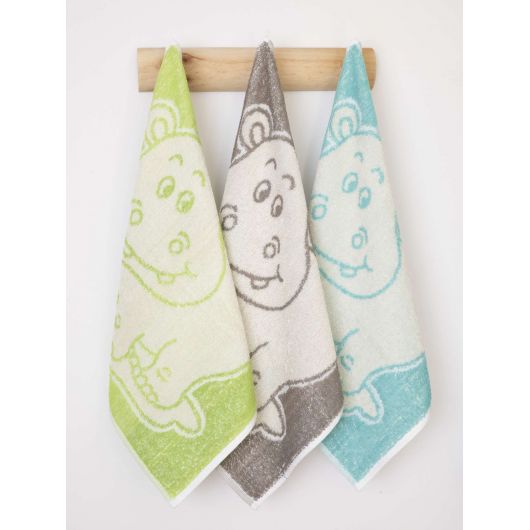 LOT DE 5 carrés éponge fantaisie 48 X 48 cm - Taupe/Ecru