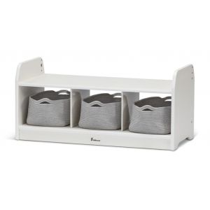 BANC DE RANGEMENT BAS AVEC 3 PANIERS - Coloris Blanc