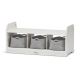 BANC DE RANGEMENT BAS AVEC 3 PANIERS - Coloris Blanc