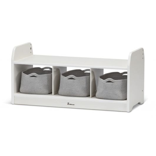 BANC DE RANGEMENT BAS AVEC 3 PANIERS - Coloris Blanc