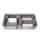 LOT DE 12 - PLATEAU 3 COMPARTIMENTS - INOX L.24 x l.17 x h.4 cm